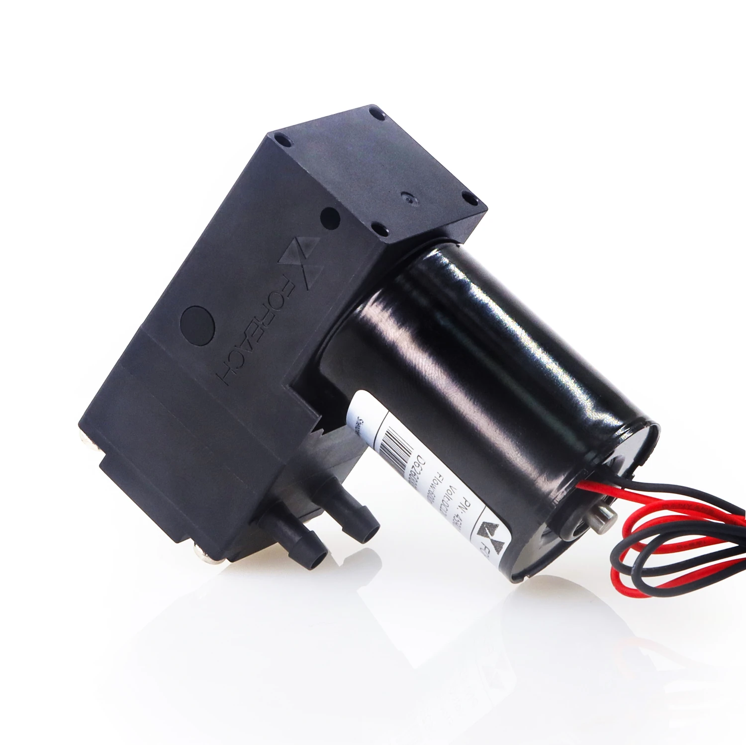 恒永达 DPL60 0–600 mL/min PWM 调速微型液体隔膜泵，展示五线电机引线和双软管接口
